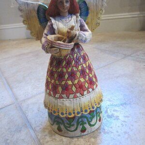 JIM SHORE 9" figurine ANGEL of CONTENTMENT baker mixing bowl B108923